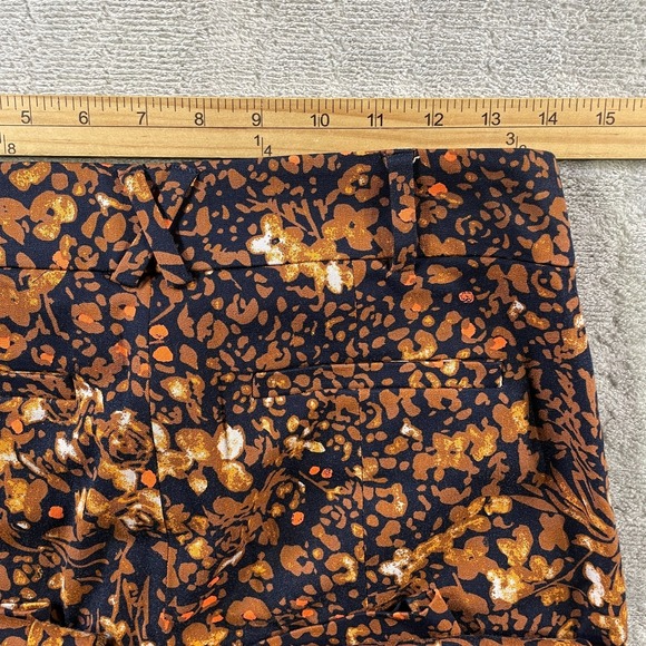 Anthropologie Pants‎ The Essential Womens 4 Orange Slim Straight Floral Preppy - Picture 3 of 11
